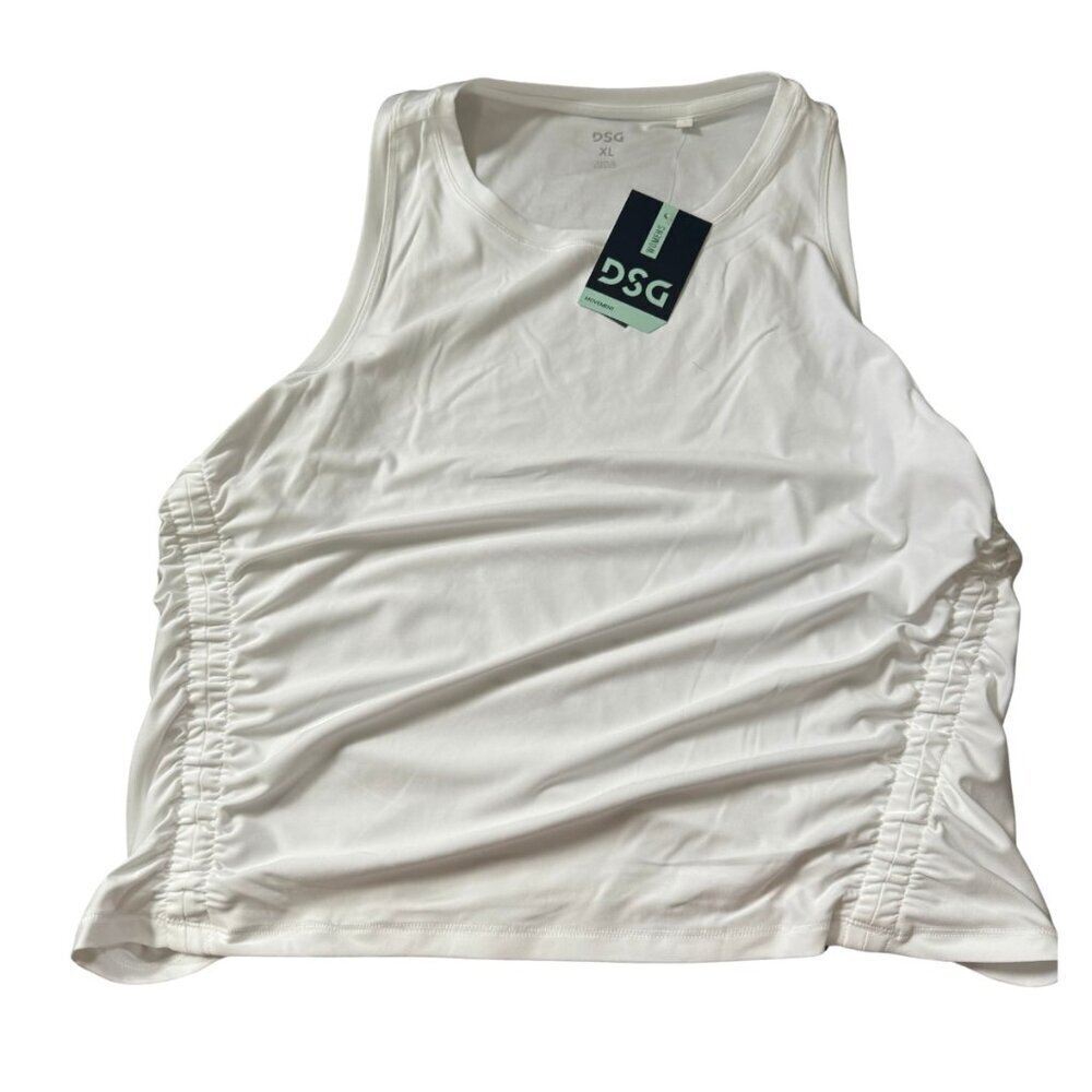 DSG womens workout cinch tank pure white size XL NWT workout athletic tank top